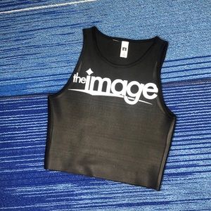 The Image Fitted Crop Top Black